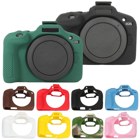 For Canon EOS R100 Litchi Texture Soft Silicone Protective Case(Pink)