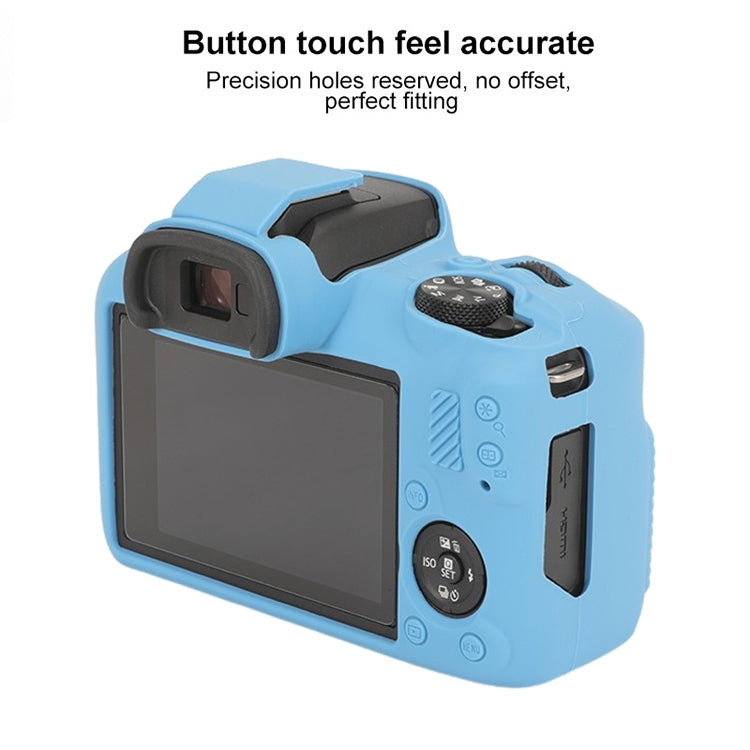 For Canon EOS R100 Glossy Soft Silicone Protective Case(Blue)