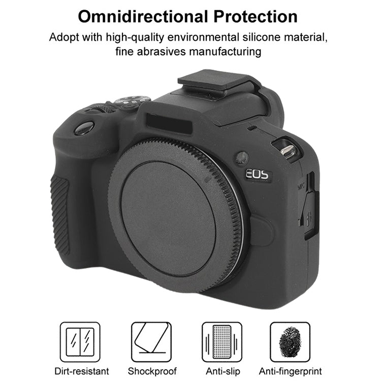 For Canon EOS R100 Glossy Soft Silicone Protective Case(Black)