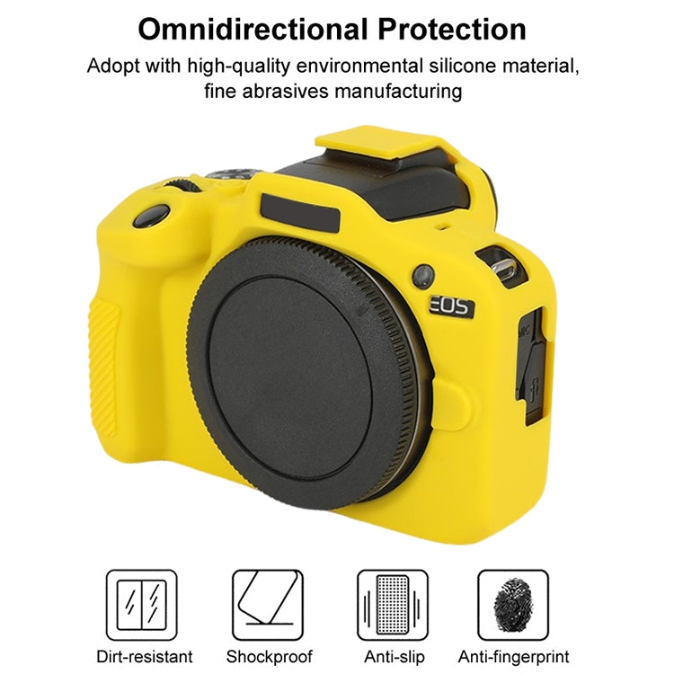 For Canon EOS R100 Glossy Soft Silicone Protective Case(Yellow)