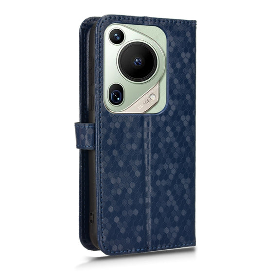 For Huawei Pura 70 Ultra Honeycomb Dot Texture Leather Phone Case(Blue)