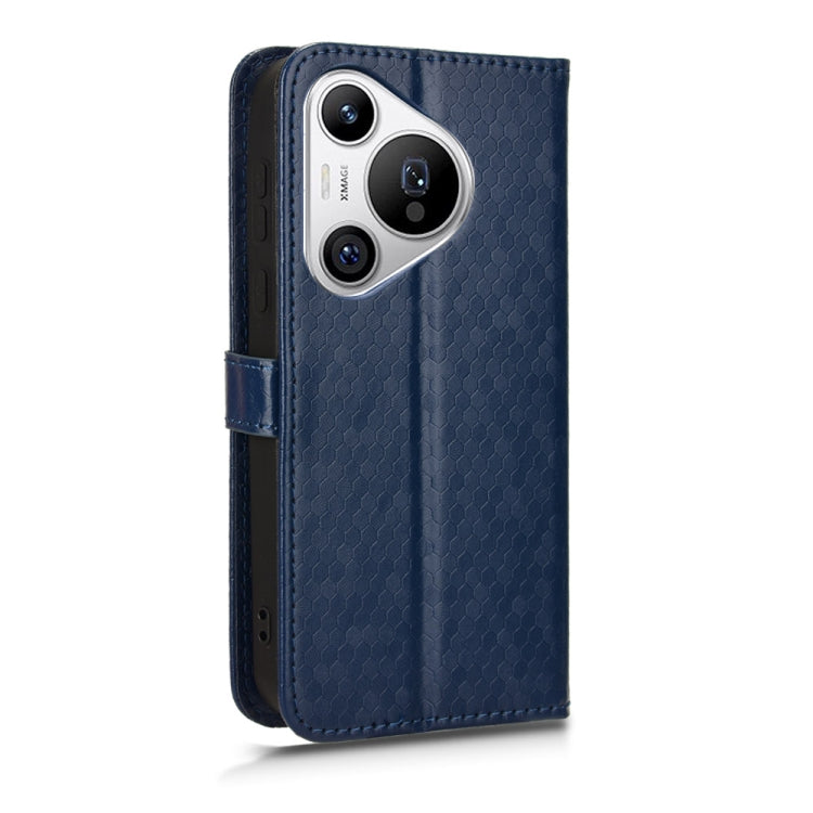 For Huawei Pura 70 Honeycomb Dot Texture Leather Phone Case(Blue)