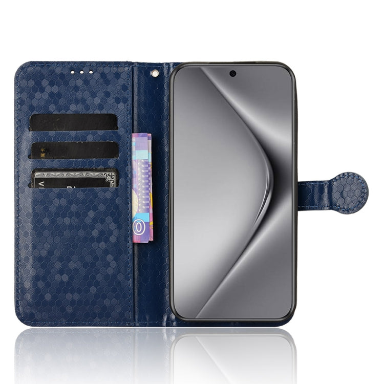 For Huawei Pura 70 Honeycomb Dot Texture Leather Phone Case(Blue)