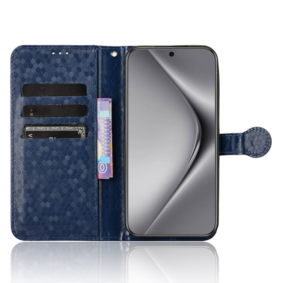 For Huawei Pura 70 Honeycomb Dot Texture Leather Phone Case(Blue)