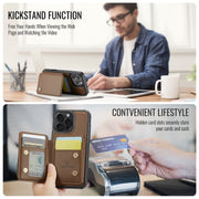 For iPhone 16 Pro Max JEEHOOD J05 Business Magnetic Style RFID Leather Phone Case(Brown)