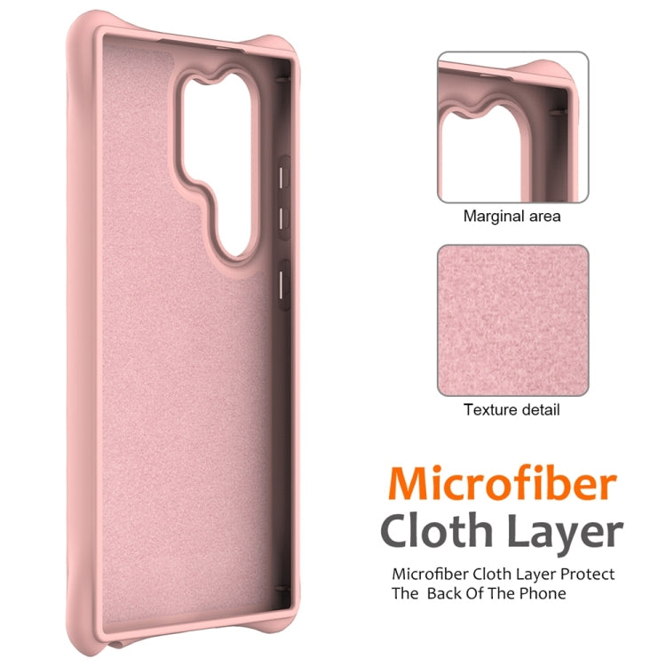 For Samsung Galaxy S25 Ultra 5G Wave Texture MagSafe Magnetic Liquid Silicone Phone Case(Pink)