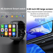 UNIWA DM200, 4GB+64GB, 2.88 inch Android 9.0 Smart Watch Phone, MT6761 Quad Core, Network: 4G(Black)