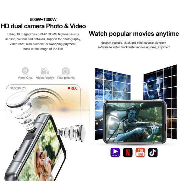 UNIWA DM200, 4GB+64GB, 2.88 inch Android 9.0 Smart Watch Phone, MT6761 Quad Core, Network: 4G(Black)