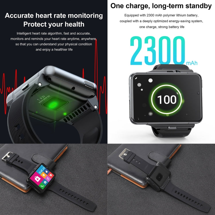 UNIWA DM200, 4GB+64GB, 2.88 inch Android 9.0 Smart Watch Phone, MT6761 Quad Core, Network: 4G(Black)