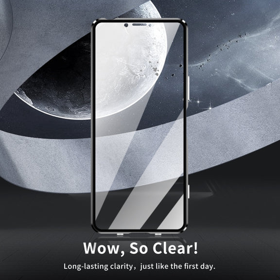 For Sony Xperia 5 V HD Magnetic Metal Tempered Glass Phone Case(Black)