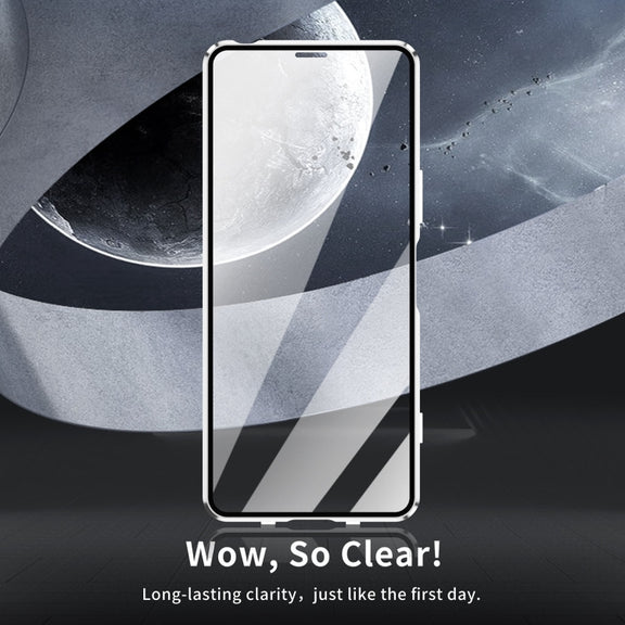 For Sony Xperia 5 V HD Magnetic Metal Tempered Glass Phone Case(Silver)