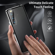 For Sony Xperia 10 V HD Magnetic Metal Tempered Glass Phone Case(Silver)