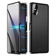 For Sony Xperia 10 VI HD Magnetic Metal Tempered Glass Phone Case(Black) - Sony Cases by PMC TechLife | Online Shopping South Africa | PMC TechLife | Buy Now Pay Later Mobicred