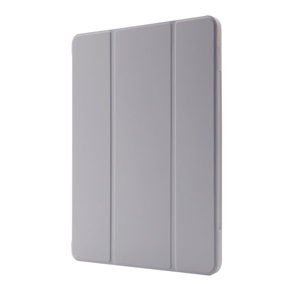 For iPad Air 13 2025 / 2024 Skin Feel Tri-fold Leather Tablet Case with Pen Slot(Grey)
