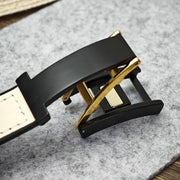 For Apple Watch 38mm Trapezoid Fold Magnetic Buckle Silicone PU Watch Band(Beige Gold)