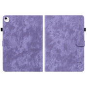 For iPad Air 13 2025 / 2024 Embossed Tiger Pattern Leather Tablet Case(Purple)