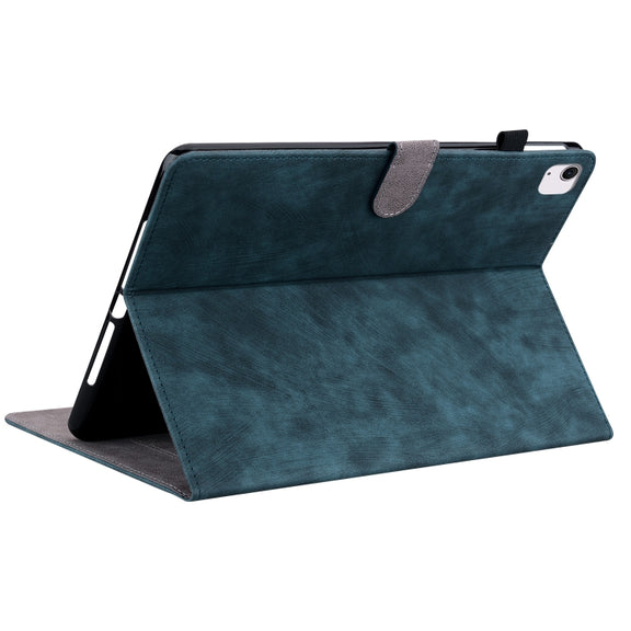For iPad Air 13 2025 / 2024 Embossed Tiger Pattern Leather Tablet Case(Dark Blue)