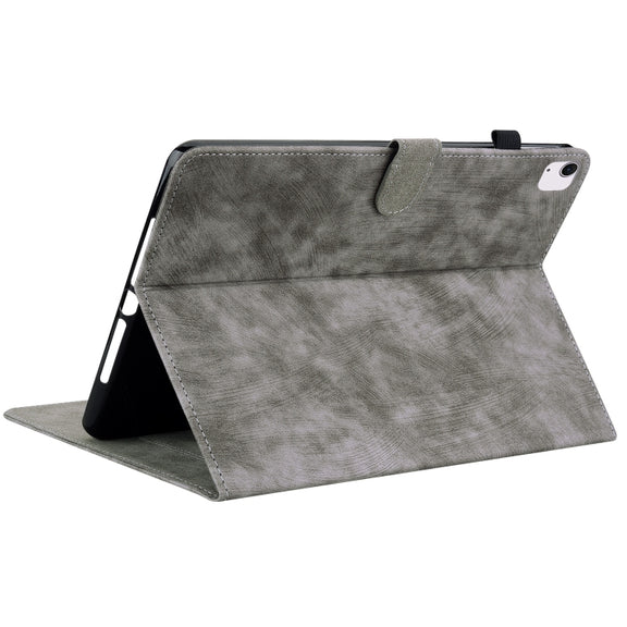 For iPad Air 11 2024 Embossed Tiger Pattern Leather Tablet Case(Grey)