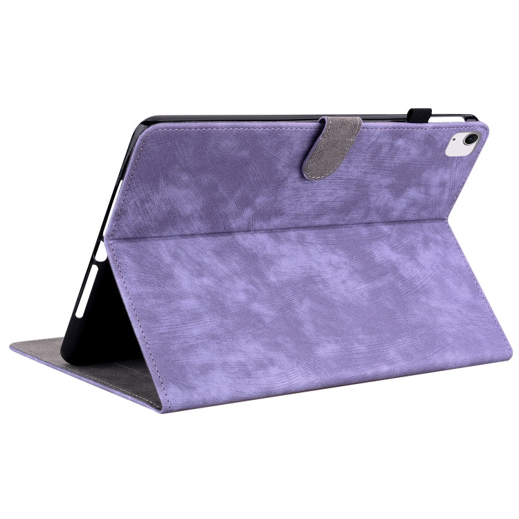 For iPad Air 11 2025 / 2024 Embossed Tiger Pattern Leather Tablet Case(Purple)