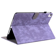 For iPad Air 11 2025 / 2024 Embossed Tiger Pattern Leather Tablet Case(Purple)