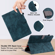 For iPad Air 11 2025 / 2024 Embossed Tiger Pattern Leather Tablet Case(Dark Blue)