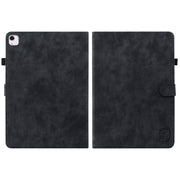 For iPad Air 11 2024 Embossed Tiger Pattern Leather Tablet Case(Black)