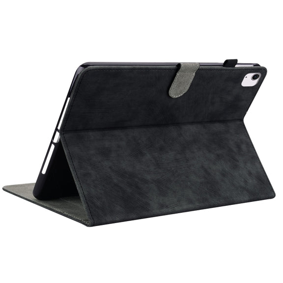 For iPad Air 11 2024 Embossed Tiger Pattern Leather Tablet Case(Black)