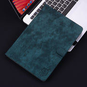 For iPad Pro 11 2024 Embossed Tiger Pattern Leather Tablet Case(Dark Blue)