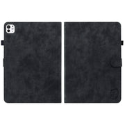 For iPad Pro 11 2024 Embossed Tiger Pattern Leather Tablet Case(Black)
