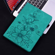 For iPad Air 11 2025 / 2024 Lily Embossed Leather Smart Tablet Case(Green)