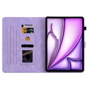 For iPad Air 11 2024 Lily Embossed Leather Smart Tablet Case(Purple)