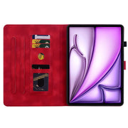 For iPad Air 11 2025 / 2024 Lily Embossed Leather Smart Tablet Case(Red)