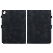 For iPad Air 11 2024 Lily Embossed Leather Smart Tablet Case(Black)