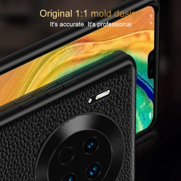 For Huawei Pura 70 Genuine Leather Litchi Texture Phone Case(Coffee)