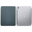 For iPad Pro 11 2024 3-folding Electric Pressed Skin Texture Leather Tablet Case(Deep Green) - iPad Pro 11 2024 Cases by PMC TechLife | Online Shopping South Africa | PMC TechLife | Buy Now Pay Later Mobicred