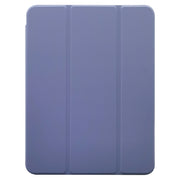 For iPad Pro 11 2024 3-folding Electric Pressed Skin Texture Leather Tablet Case(Lavender)