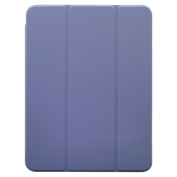 For iPad Pro 11 2024 3-folding Electric Pressed Skin Texture Leather Tablet Case(Lavender)