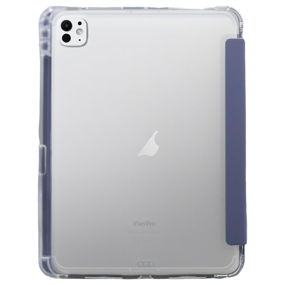 For iPad Pro 11 2024 3-folding Electric Pressed Skin Texture Leather Tablet Case(Lavender)