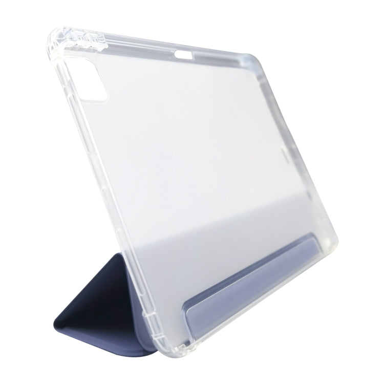 For iPad Pro 11 2024 3-folding Electric Pressed Skin Texture Leather Tablet Case(Lavender)