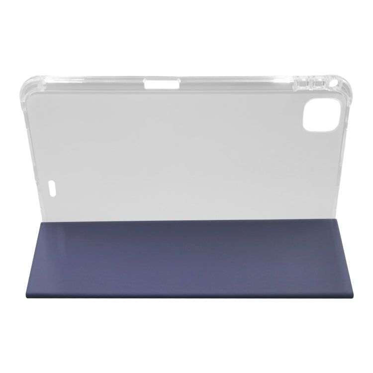 For iPad Pro 11 2024 3-folding Electric Pressed Skin Texture Leather Tablet Case(Lavender)