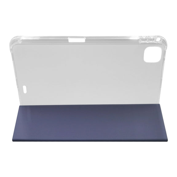 For iPad Pro 11 2024 3-folding Electric Pressed Skin Texture Leather Tablet Case(Lavender)