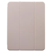 For iPad Pro 11 2024 3-folding Electric Pressed Skin Texture Leather Tablet Case(Light Pink)