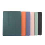 For iPad Pro 11 2024 3-folding Electric Pressed Skin Texture Leather Tablet Case(Lavender)