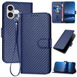 For iPhone 17 YX0070 Carbon Fiber Buckle Leather Phone Case with Lanyard(Royal Blue) - free shipping - PMc TechLife - Order now!