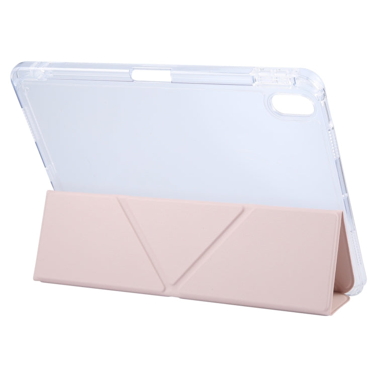 For iPad 2025 / 2022 GEBEI Deformation Leather Tablet Case(Pink)