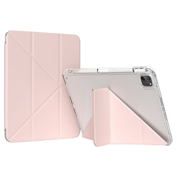 For iPad Pro 11 2024 GEBEI Deformation Leather Tablet Case(Pink)