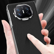 For Huawei Mate X3 Integrated Plating PC Leather Texture Full Coverage Fold Shockproof Phone Case(Black)