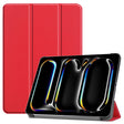 For iPad Pro 13 2024 Custer Pure Color 3-Fold Holder Smart Leather Tablet Case(Red) - free shipping - PMC TechLife - Order now!