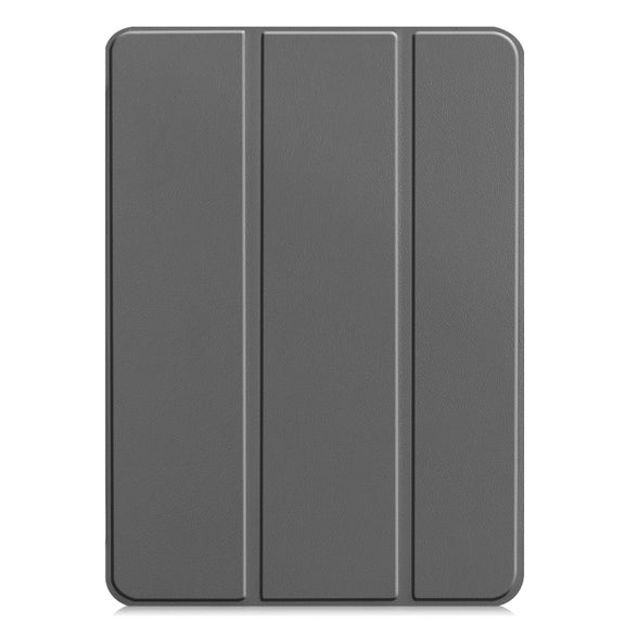 For iPad Pro 13 2024 Custer Pure Color 3-Fold Holder Smart Leather Tablet Case(Grey)