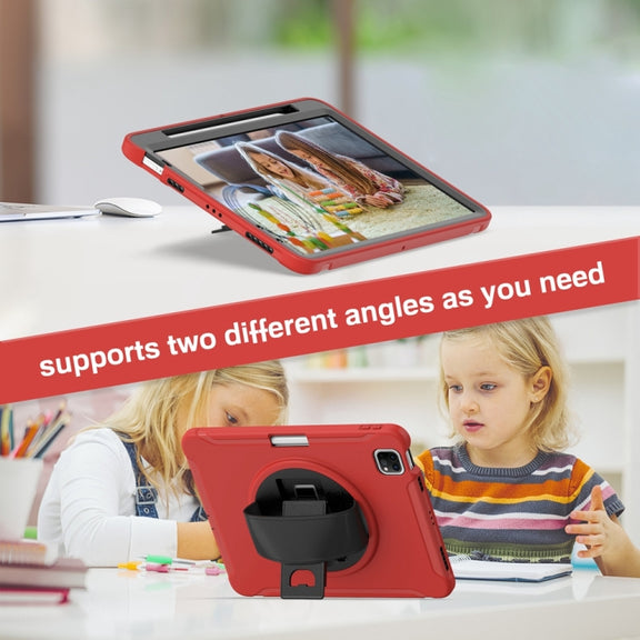 For iPad Pro 11 2024 Spider Wheel Silicone Hybrid PC Tablet Case(Red)